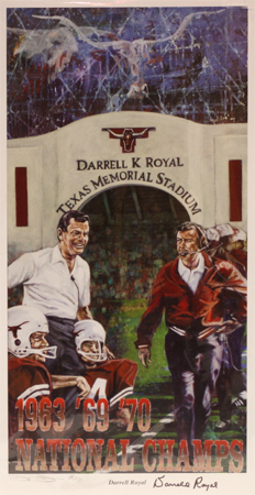 Darrell Royal by artist Robert Hurst